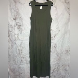 Olive green tank dress